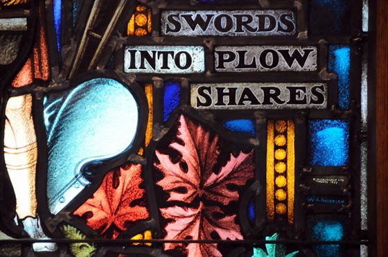 Swords into Ploughshare (detail), with Studio Signatures