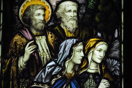 Apostle, Bearded Man, Two Women (detail)