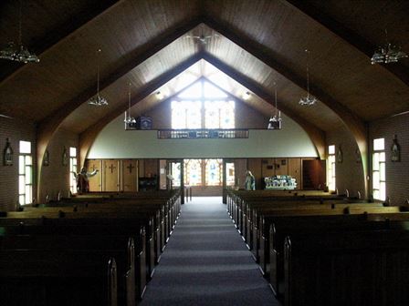 View of Choir Loft with Eight Beatitudes