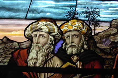Two Men in Turbans with Palm Trees (detail)