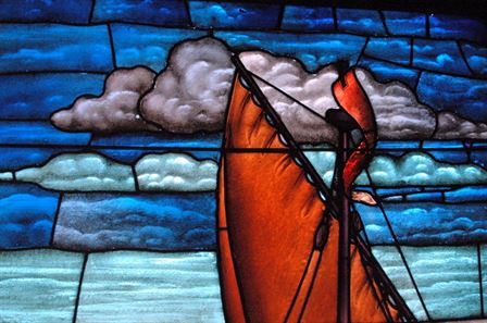 Red Sail and Blue Clouds (detail)