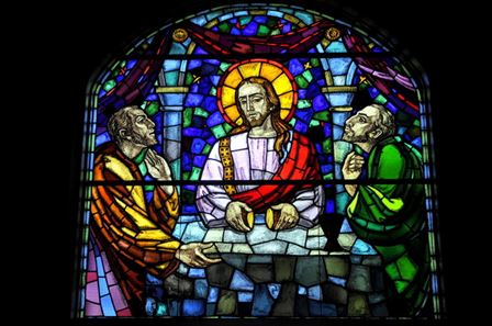 Altar Window: Jesus Breaks Bread 