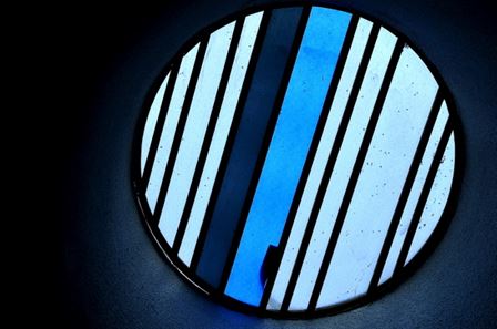 Striped Blue Glass