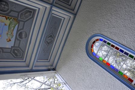Ceiling Painting and Coloured Glass