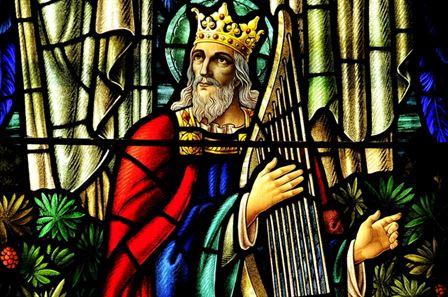 King David, Angels, Harp (detail)