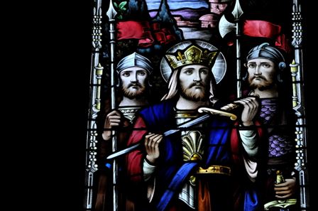 King David, Two Warriors and Jerusalem (detail)