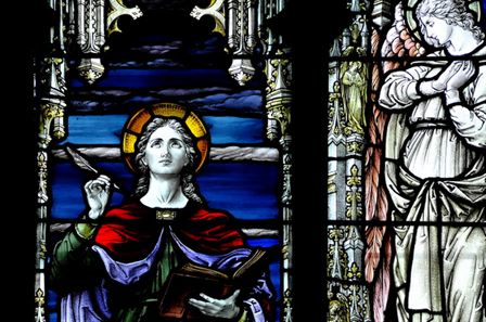 St John, Quill, Gospel and Angel (detail)