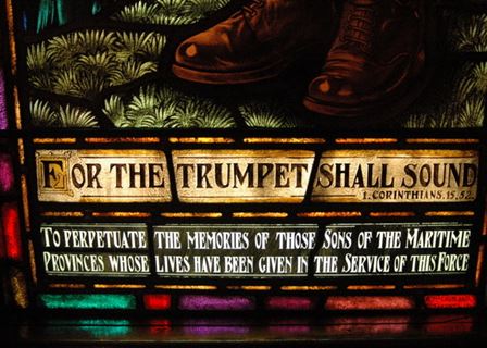 "For the Trumpet Shall Sound" Maritime Provinces Memorial Text (detail)